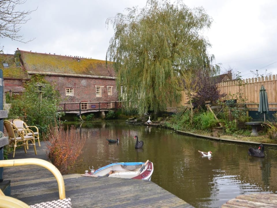 View across the river that runs through the property