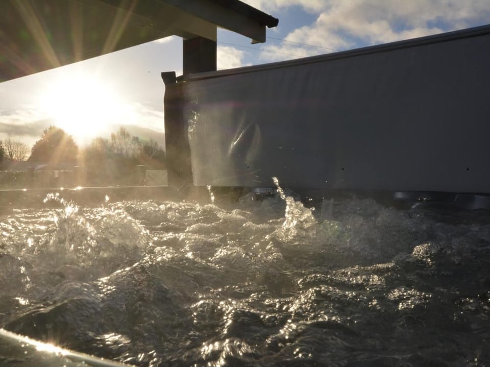 Enjoy the morning sun from your own private hot tub