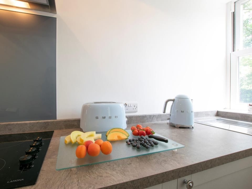 Tasteful appliances and plenty of worktop space