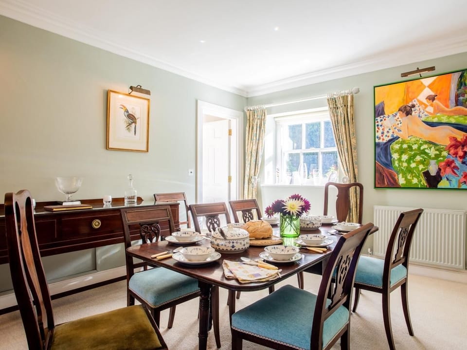 Enjoy each other's company in a formal dining room setting