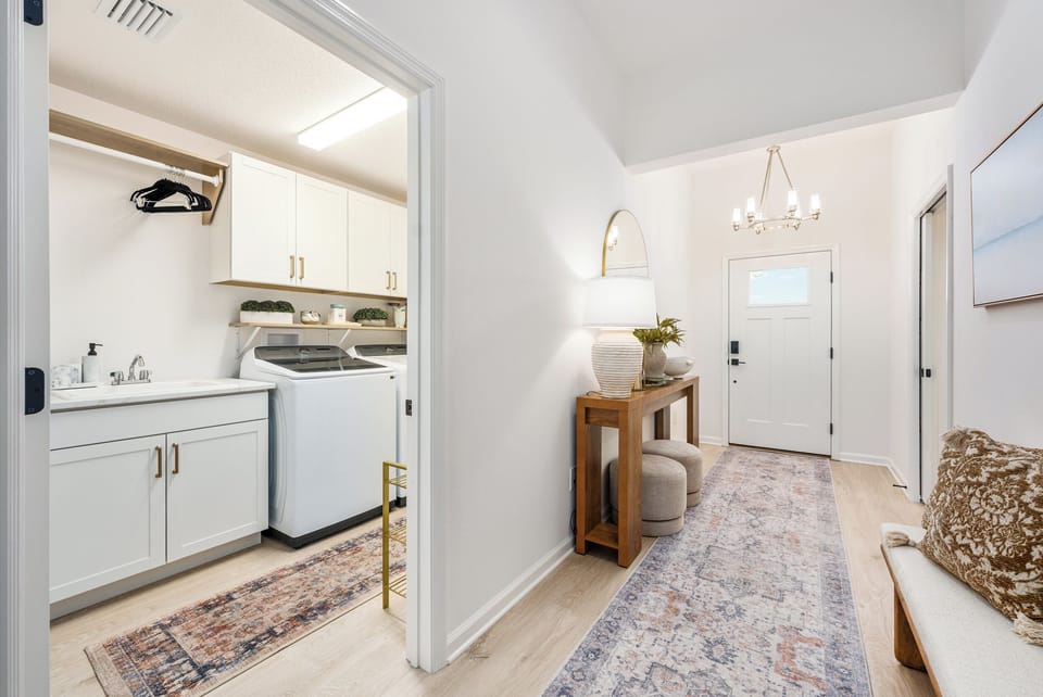 Laundry Room to the Left of the Front Entrance