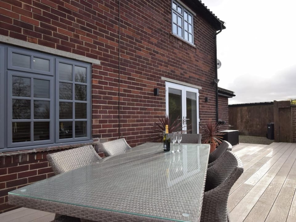 Large enclosed patio area