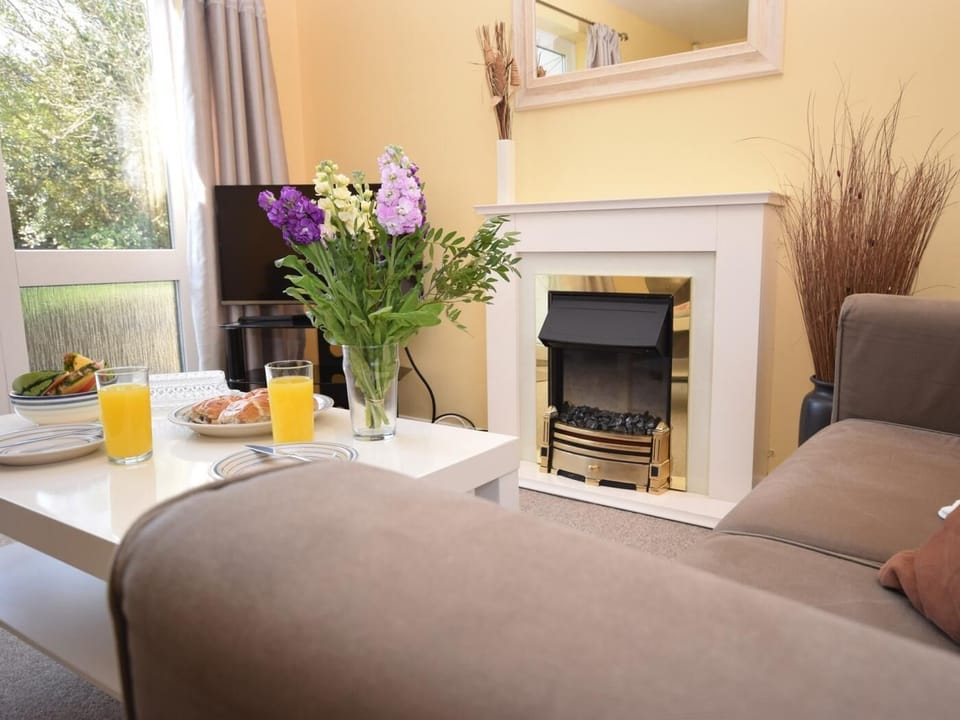 Lounge area with feature fireplace