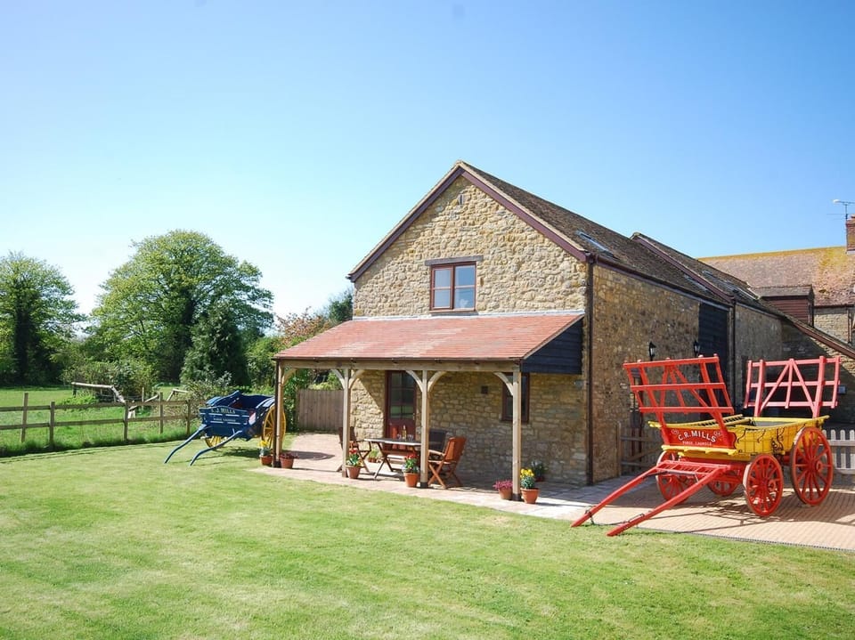 View towards the cottage with enclosed garden