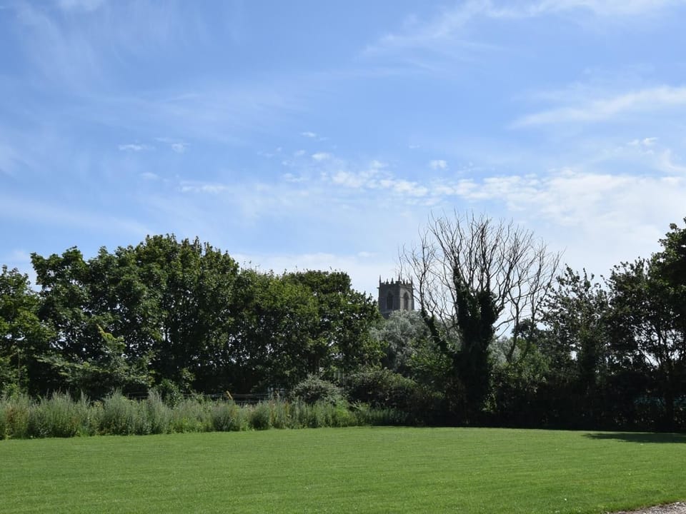 Village church in the distance 