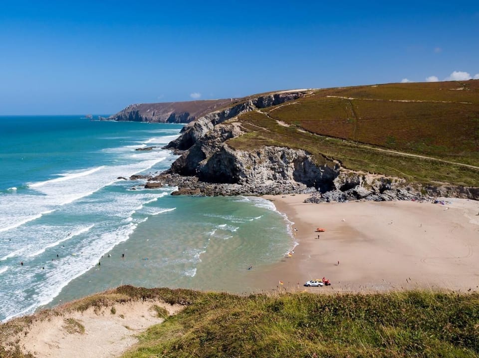 Porthtowan beach, a short walk from the property