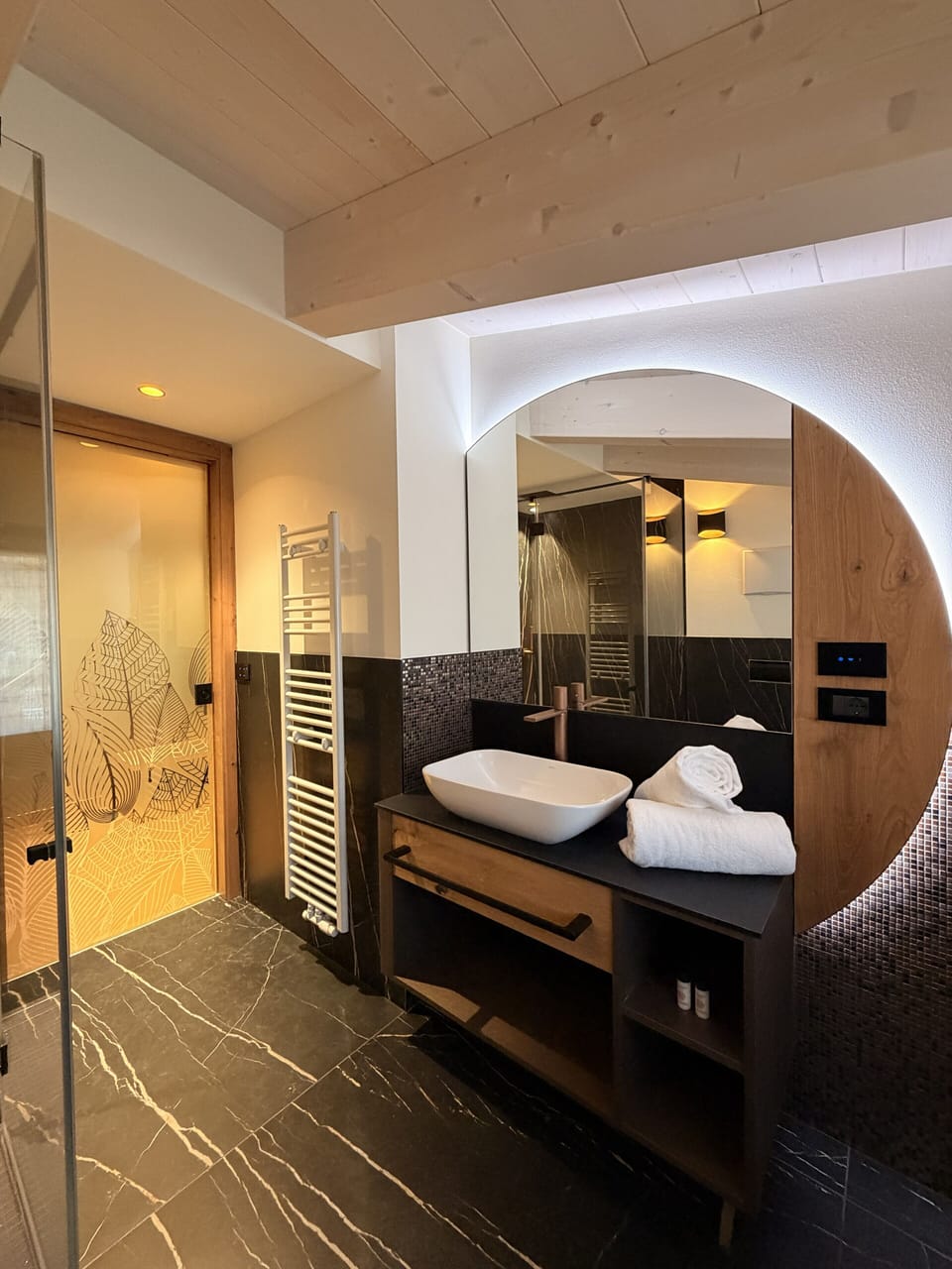 Hair dryer, towels