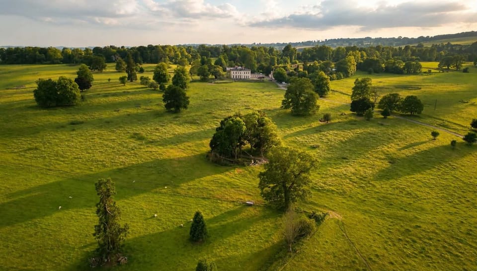 Peaceful countryside estate with sweeping green views