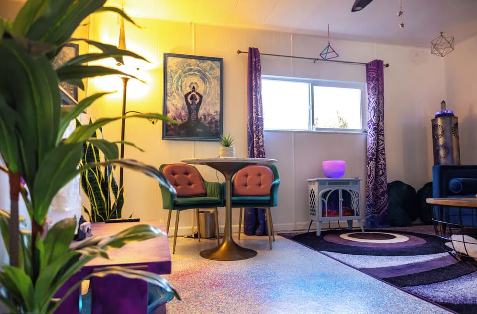 Sedona new age decor - and a marble table for writing