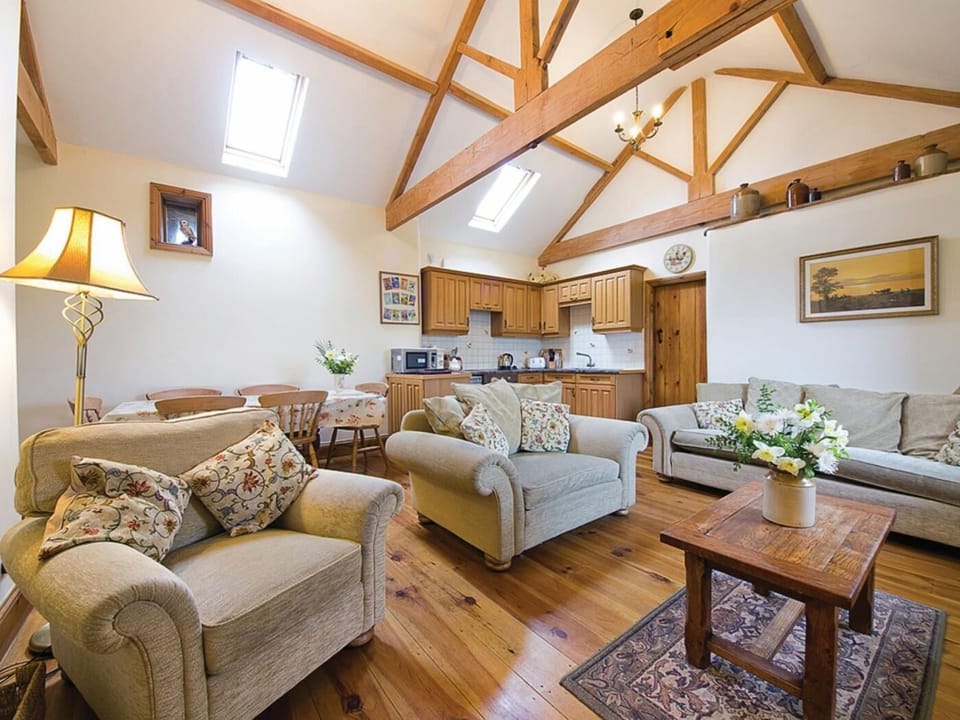 Spacious and light open plan living area