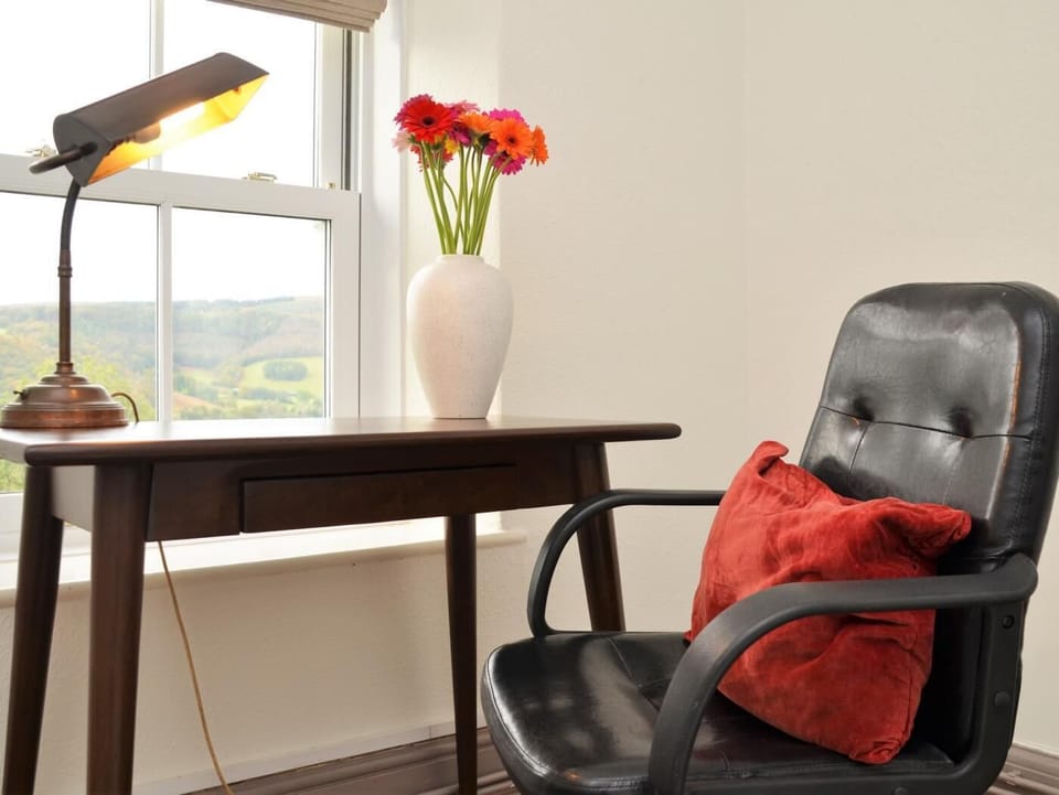 A handy desk overlooking the countryside for those that need to do a bit of work whilst away