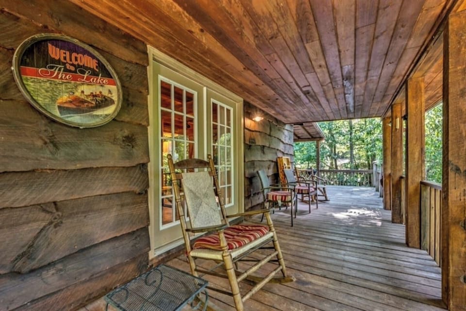 Large wrap around deck with games and seating. Enjoy morning coffee and watch the wildlife. Come rock your worries away!