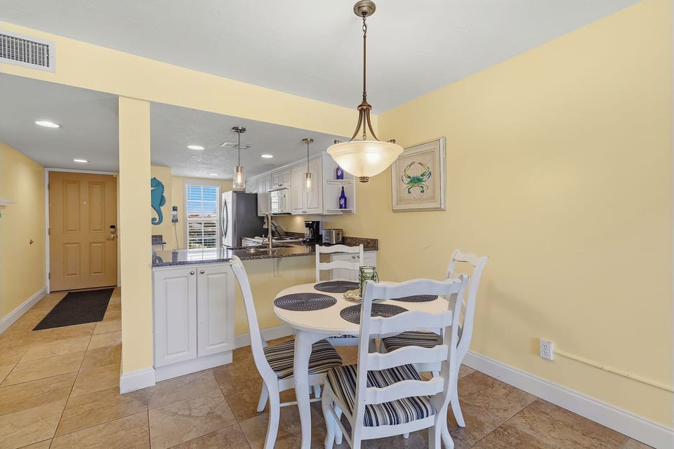 Dining table with seating for four