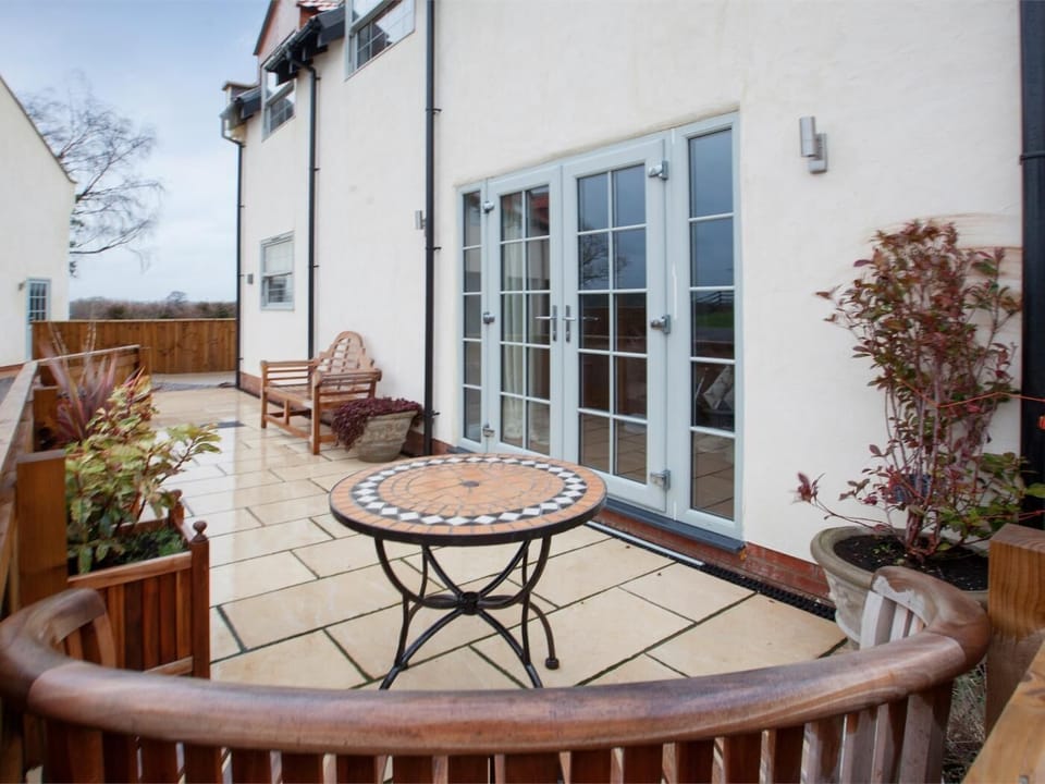 Head out to the patio area