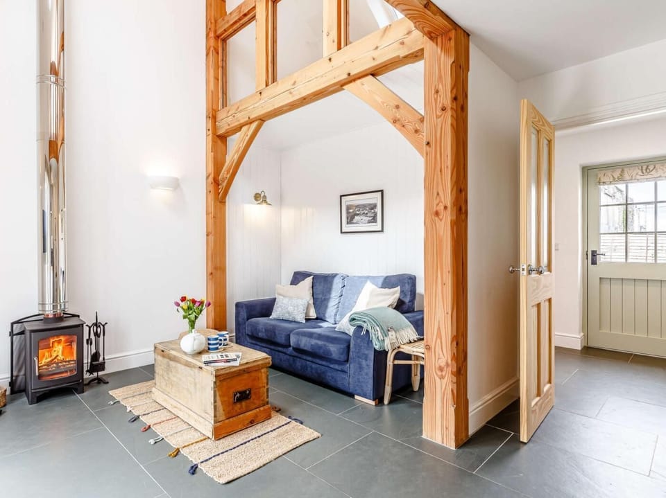 The woodburner adds cosiness for colder days