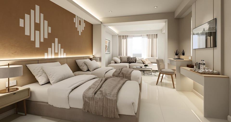 Deluxe Room, 2 Twin Beds, Non Smoking | Minibar, in-room safe, desk, iron/ironing board (on request)