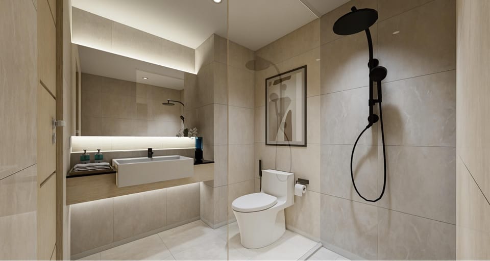 Hair dryer, bathrobes, towels, soap