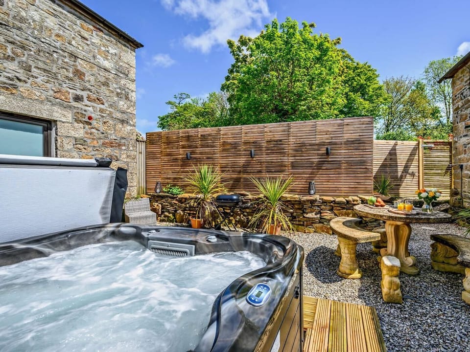 Relax in the private hot tub