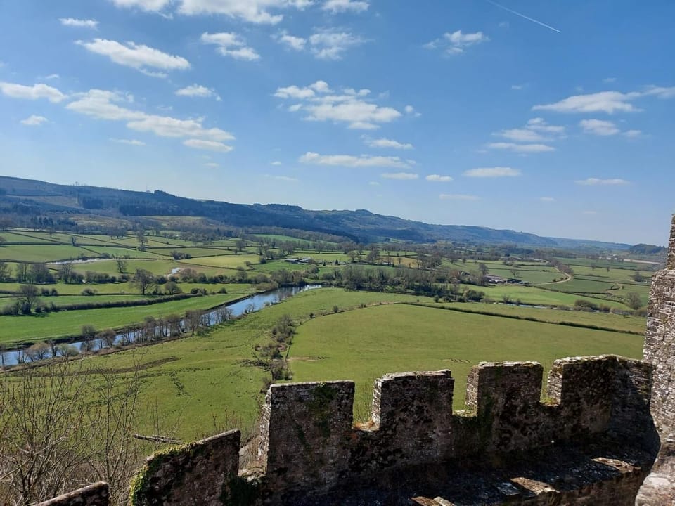 Breath-taking views from Dinefwr Castle of the National Trust Park
