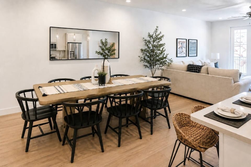 Gather around the spacious dining table, perfect for shared meals, game nights, and creating memories with family and friends.