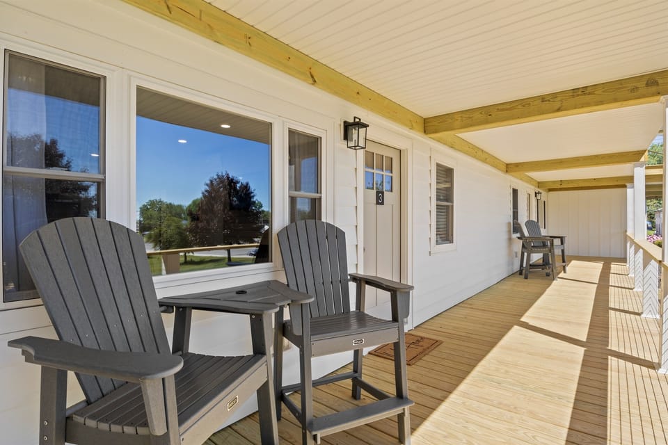 First floor unit deck overlooks beautiful park & playground 
