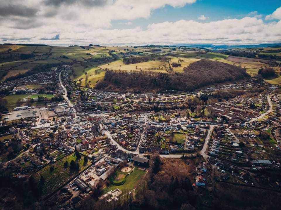 An aerial view of Knighton