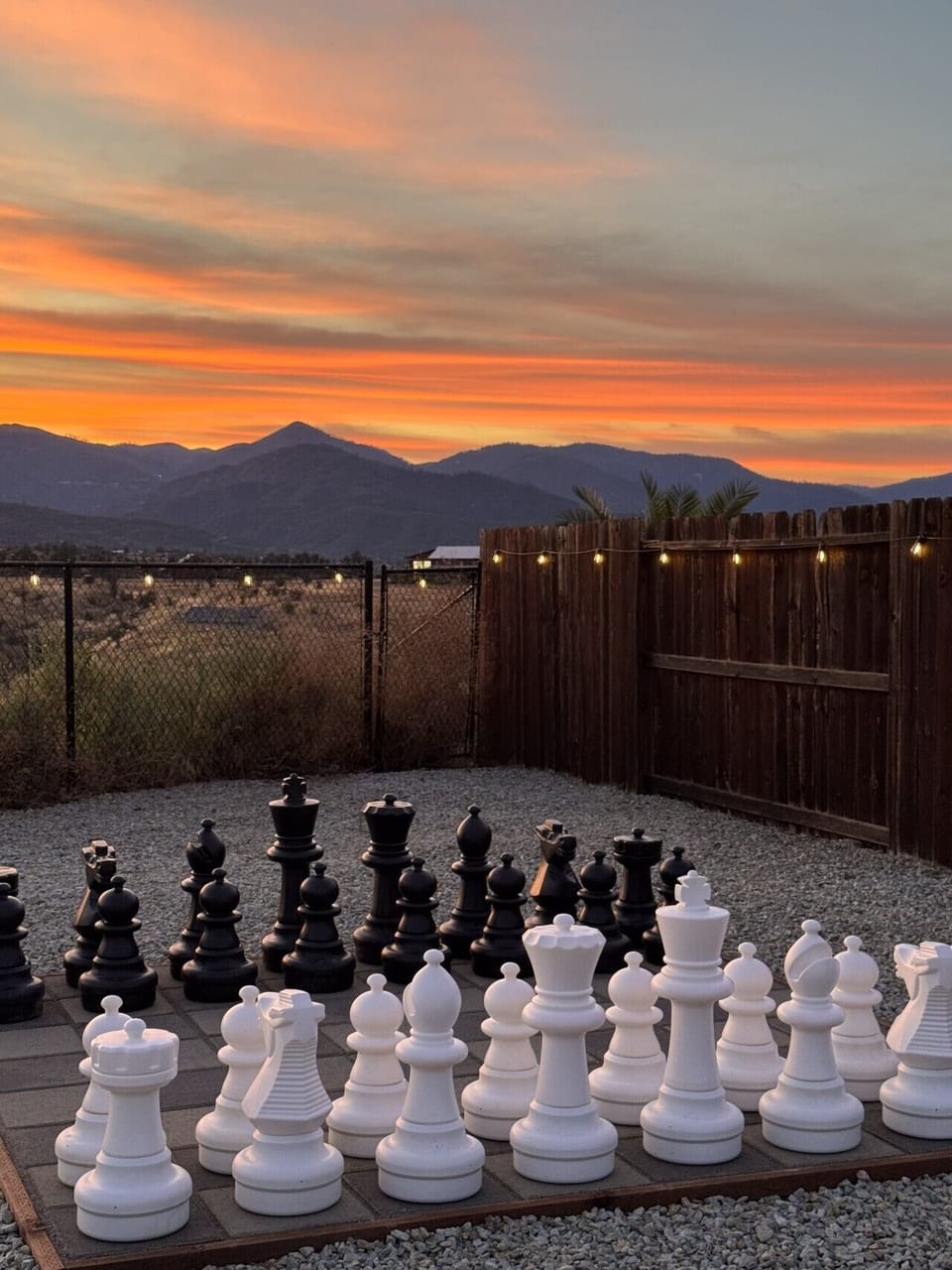 Watch the sky transform into brilliant shades from your own private backyard oasis