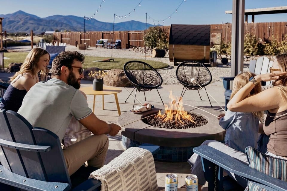 End the day fireside with s`mores, stories, and unforgettable mountain views