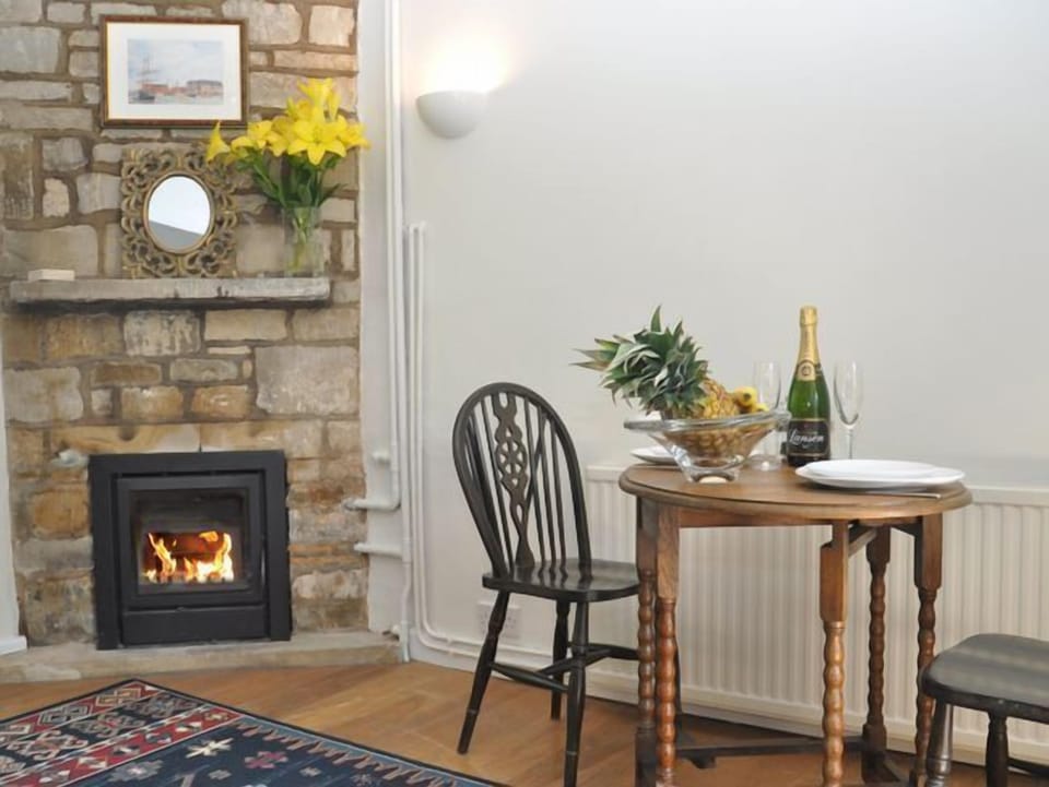 Dining area with woodburner