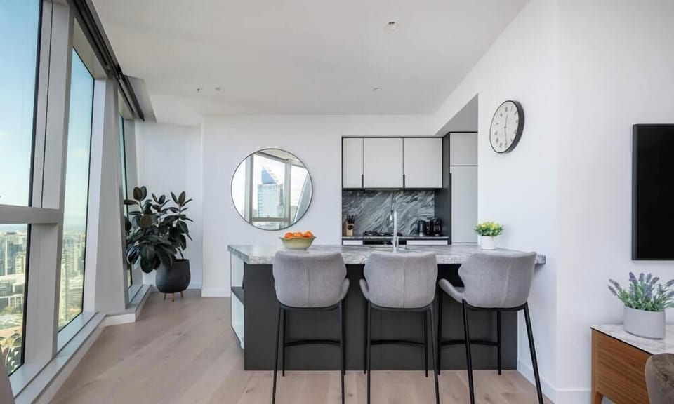 Kitchen bench also doubles as a breakfast bar