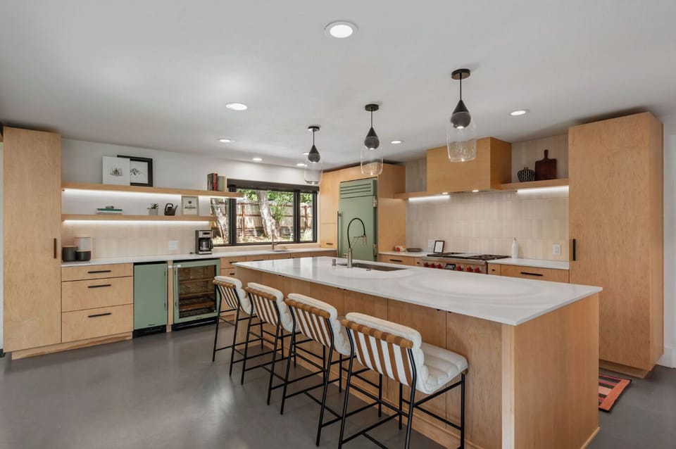 Gather around the oversized island for every meal