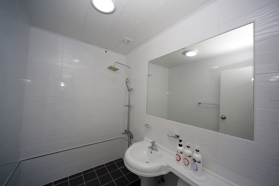 Twin Room | Bathroom | Shower, free toiletries, hair dryer, slippers