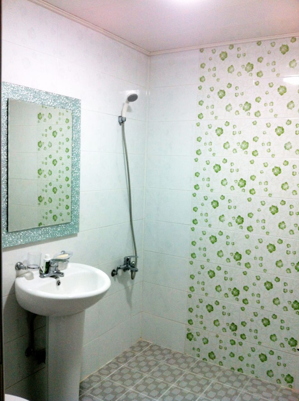 Shower, free toiletries, hair dryer, bathrobes