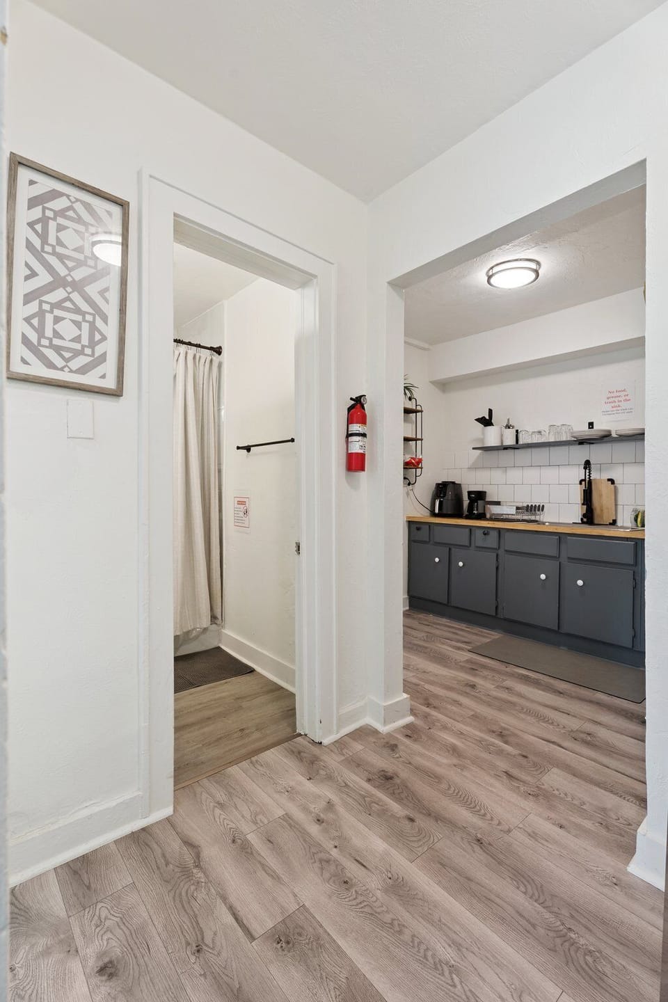 Hallway to both private bedrooms.