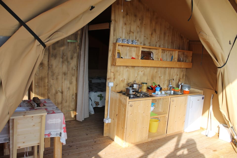 Shared fridge, microwave, highchair