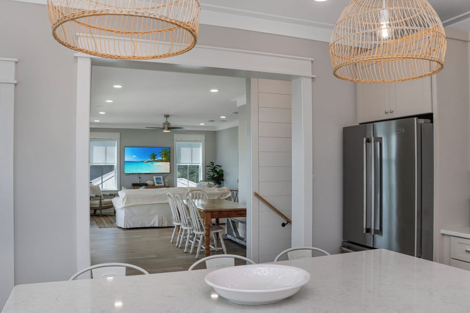Kitchen View into Living Area