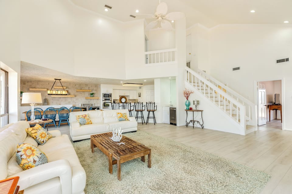 Hang out with the whole group in the bright and airy living area