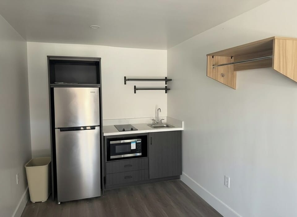 Standard Studio | Private kitchen | Full-size fridge, microwave, stovetop