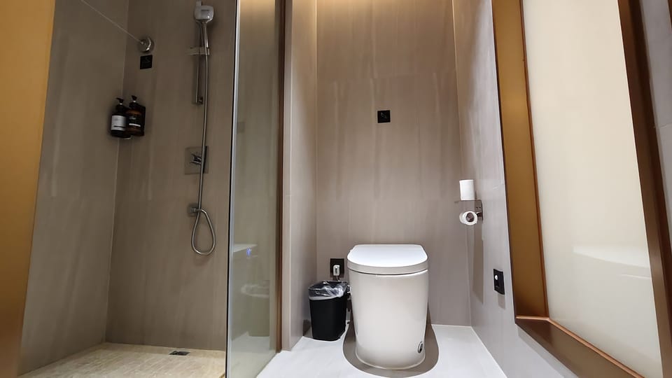 Superior Double Room | Bathroom | Shower, rainfall showerhead, free toiletries, hair dryer