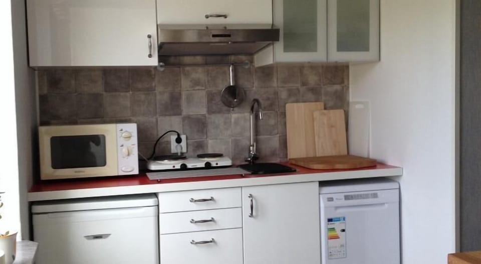 Basic Twin Room, Courtyard View (Self-catering) | Private kitchen | Fridge, stovetop, coffee/tea maker, toaster