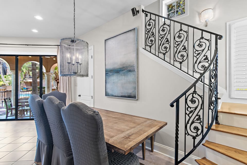 Beautiful Custom Staircase with Elegant Ironwork