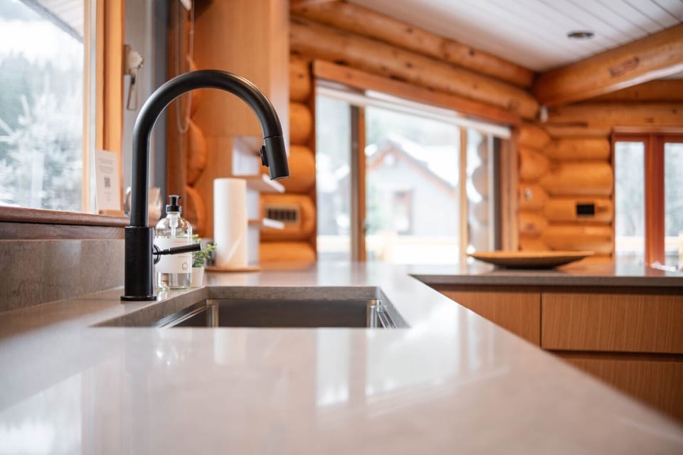 Full kitchen: Stainless steel appliances