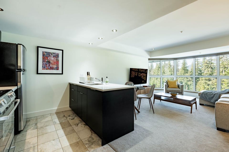 Full kitchen: Stainless steel appliances