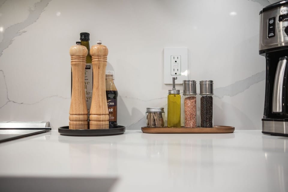 Complimentary cooking oil, salt and pepper
