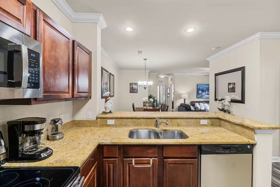 A fully equipped kitchen ready for your culinary adventures.
