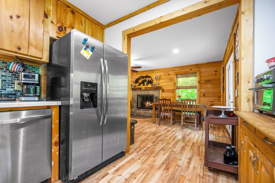 Kitchen area of the cabin - fully stocked