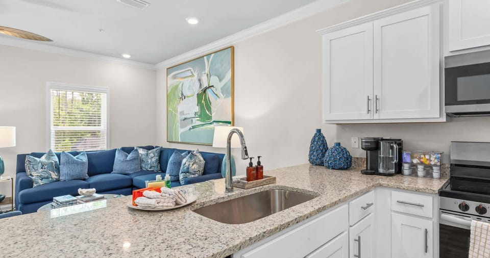 Modern kitchen with counter seating for casual dining