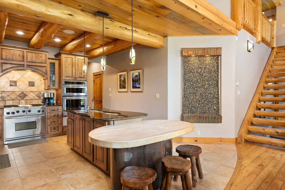 Kitchen island with seating for 3