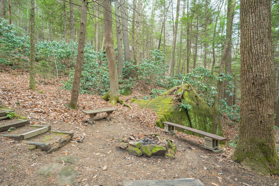 The rustic fire pit is a wonderful way to end the day. You'll find the steps at the back of Sandstone Dream to make your way down for a relaxing fire at the end of the day. 