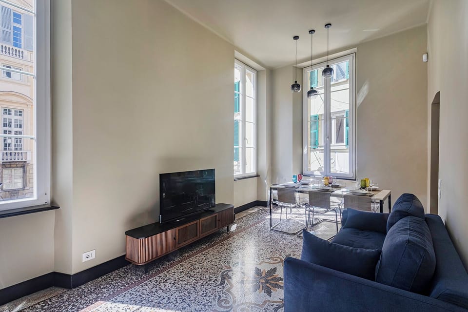 Apartment, Balcony | Living area | 35-cm TV with digital channels